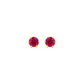 22K Gold Elegant Red Stud Earrings